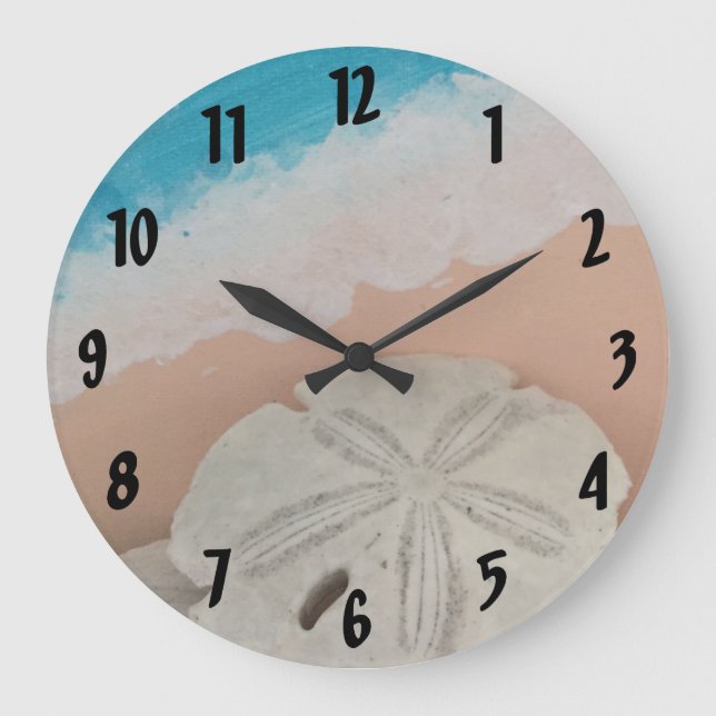Strand-Wünsche Große Wanduhr (Vorderseite)