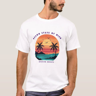 Strand-Zustand des Geistes Vintage-Sommer-Strand-T T-Shirt