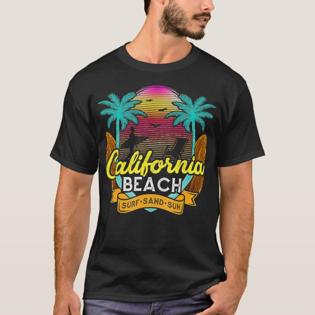 Strandangebot California Beach Surf Sand Sun T-Shirt (Vorderseite)