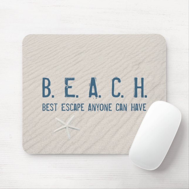 Strandangebot mit Weißfisch Mousepad (Mit Mouse)