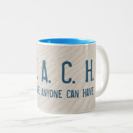 Strandangebot mit Weißfisch Zweifarbige Tasse