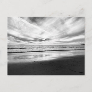 Strandansicht in Schwarzweiß Postkarte