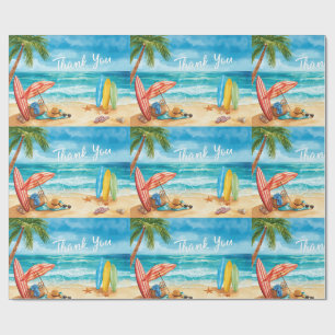 Strandansicht mit dem Text 'Danke' am Himmel Geschenkpapier
