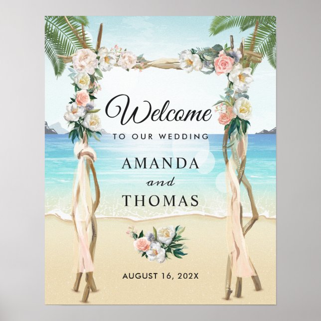 StrandArbor tropischer Hochzeitsarke Poster (Vorne)