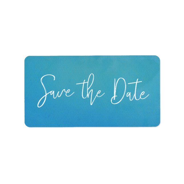 Strandaufkleber mit Wasserfarbe Save the Date Adressaufkleber (Vorne)