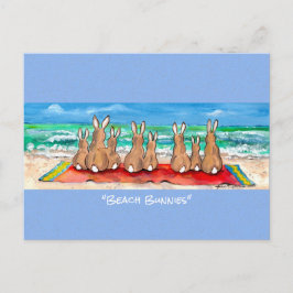 Strandbad Bunnies Kaninchen Urlaub Wasserfarbenen  Postkarte