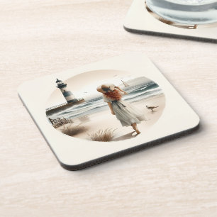 Strandbad Leuchtturm Spaziergang Getränkeuntersetzer