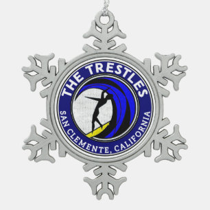 Strandbad Lido di Lugano Schneeflocken Zinn-Ornament