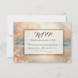Strandbad Sparkle und Sonnenuntergang Hochzeit RSVP Karte