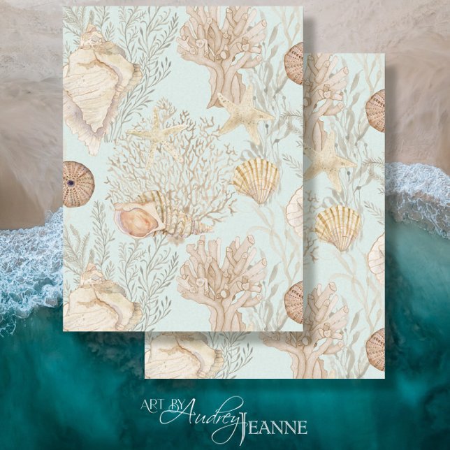 Strandbad Strandbad Starfish Muschel Aqua Seidenpapier (Von Creator hochgeladen)