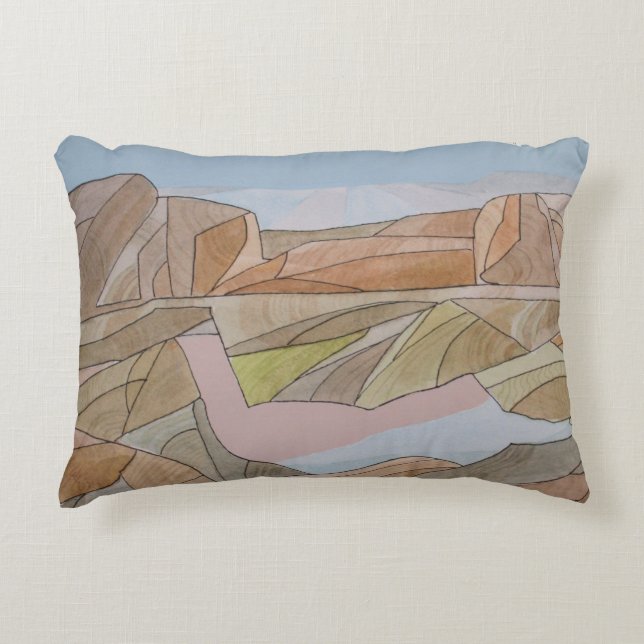 Strandbad Strandfarbe Linien Printmedien Dekokissen (Vorderseite)