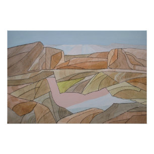 Strandbad Strandfarbe Linien Printmedien Poster