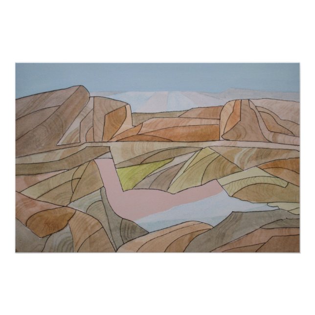 Strandbad Strandfarbe Linien Printmedien Poster (Vorderseite)