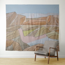 Strandbad Strandfarbe Linien Printmedien Wandteppich