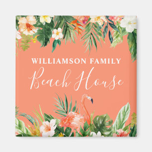 Strandbad Tropical Coral Floral Beach House Magnet