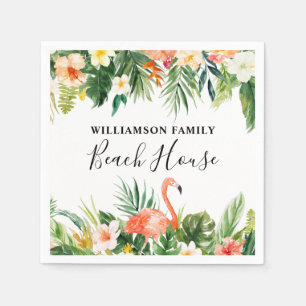 Strandbad Tropical Coral Floral Beach House Serviette