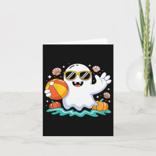 Strandball Halloween Geist Sommer Gruselig Urlaub Karte