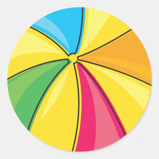 Strandball Runder Aufkleber (Vorderseite)