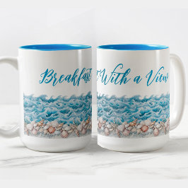 Strandbecher Frühstück mit Aussicht Zweifarbige Tasse