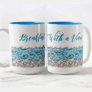 Strandbecher Frühstück mit Aussicht Zweifarbige Tasse