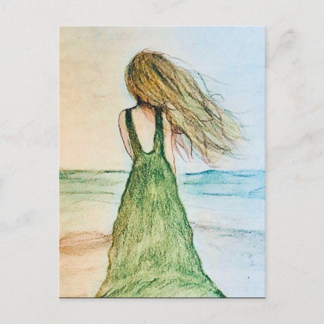 Strandbild Schöne Postkarte (Vorderseite)