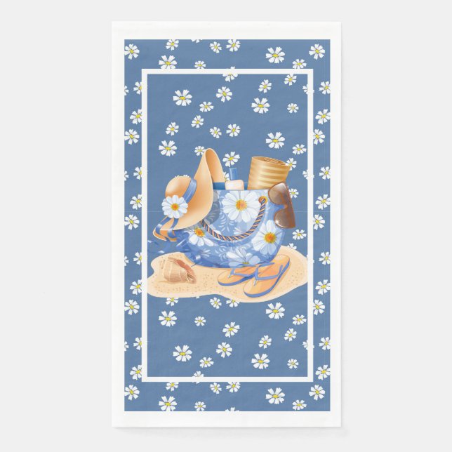 Strandblaue Papiertücher für Gäste Serviette (Vorderseite)