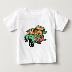 Strandblick in der Auto-Illustration Sommerspass Baby T-shirt