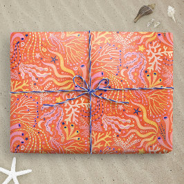 Strandboho-Seegras Orange Geschenkpapier