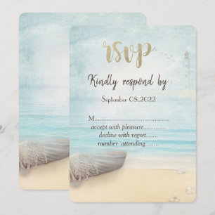 Strandboot Leuchtturm  RSVP  Einladung