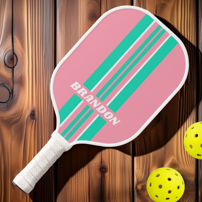 Strandbrise Nostalgische Kundgebung Streifen mit N Pickleball Schläger (Von Creator hochgeladen)