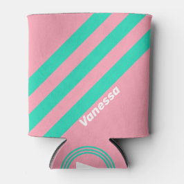 Strandbrise Nostalgische Streifen mit Namen Dosenkühler