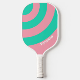 Strandbrise Nostalgischer Circle Streifen mit Name Pickleball Schläger