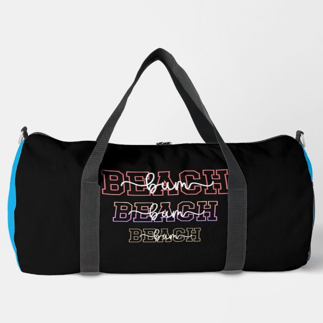 Strandbum-Stapeltext-Design Duffle Bag (Vorderseite)