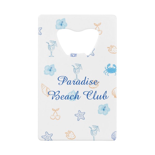 Strandclub-Geburtstag Geldbeutel Flaschenöffner (Vorderseite)
