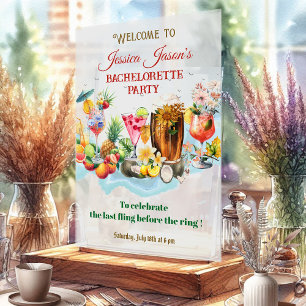 Strandcocktails Tropische Früchte Junggesellinnena Acrylschild