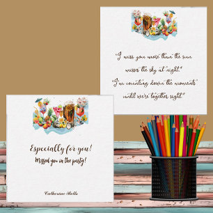 Strandcocktails Tropische Früchte Party Vermisse D Mitteilungskarte