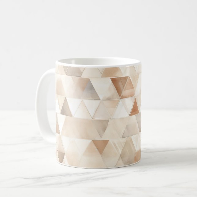 Strandcreme-Dreiecke Kaffeetasse (Vorderseite Links)
