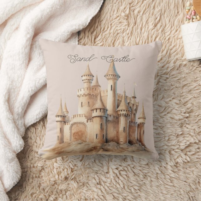 Strandcreme-Sandburg Kissen (Decke)