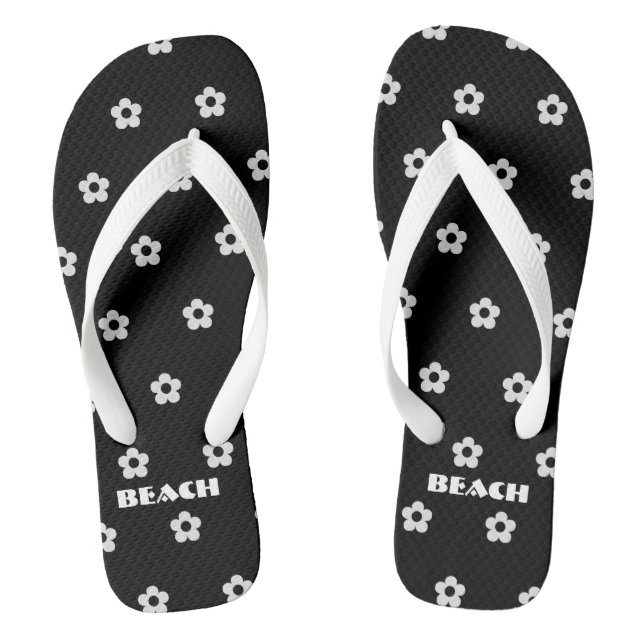 Stranddruckfarbene, hintergrundbreite Riemen Flip Flops (Fußbett)