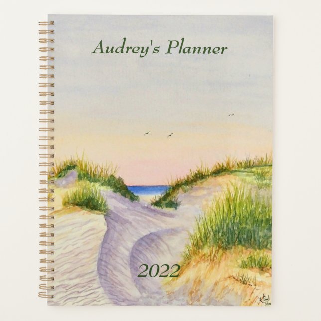 Stranddunen, Wasserfarben Küstenmeer-Planer Planer (Vorderseite)