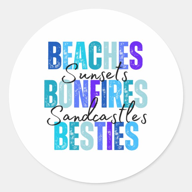 Strände Bonfire Besties Runder Aufkleber (Vorderseite)