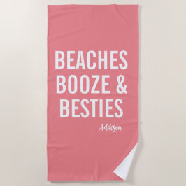 Strände Booze & Besties Coral Beach Handtuch