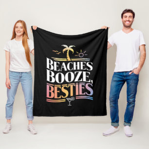 Strände Booze & Besties Kokospalmen Sommer Fleecedecke
