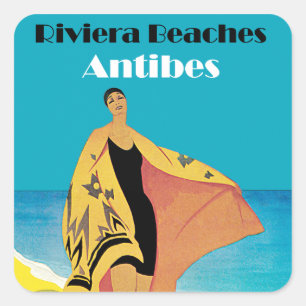 Strände der Riviera ~ Antibes Quadratischer Aufkleber