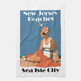 Strände in New Jersey ~ Sea Isle City Geschirrtuch