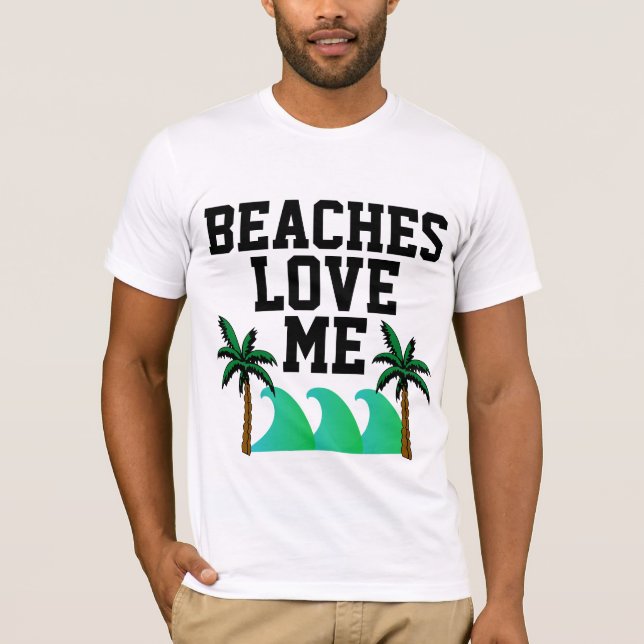 STRÄNDE LIEBE ME, Funny Men Beach T - Shirt (Vorderseite)