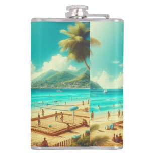 Strände sind ruhige Paradiese Flachmann