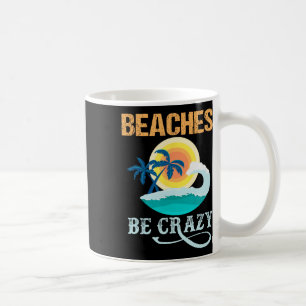 Strände sind verrückte Surfangeln Kaffeetasse