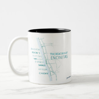 Strände von Encinitas Entwurf Zweifarbige Tasse