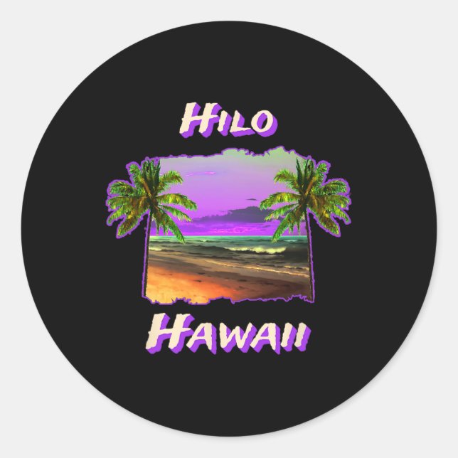 Strände von Hilo Hawaii Runder Aufkleber (Vorderseite)